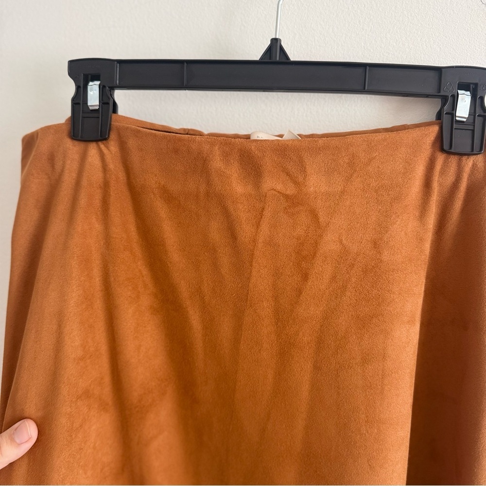 Brochu Walker Brown Midi Slip Skirt Brown Suede Luxury Western Size Large - Picture 3 of 8